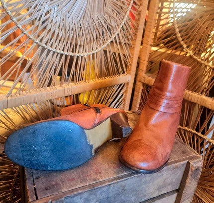 Vintage 80's Leather Ankle Boots - Yatva