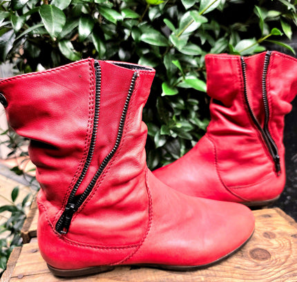 Vintage 80's Leather Ankle Boots - Yatva