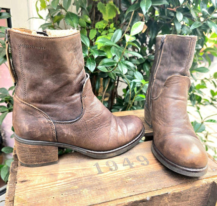 Vintage 80's Leather Ankle Boots - Yatva