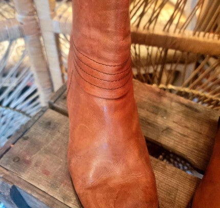 Vintage 80's Leather Ankle Boots - Yatva