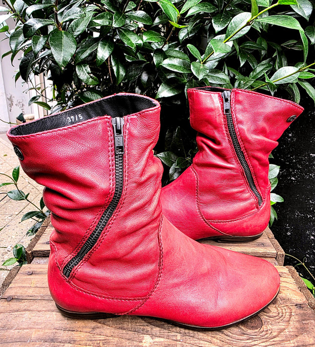 Vintage 80's Leather Ankle Boots - Yatva