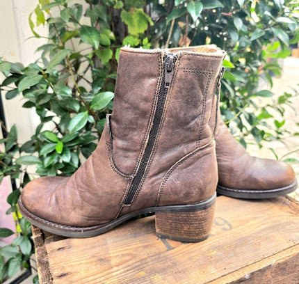 Vintage 80's Leather Ankle Boots - Yatva