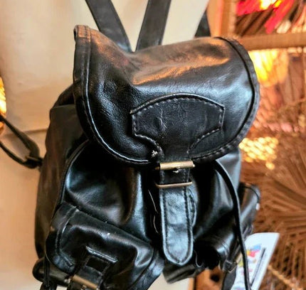 Vintage 80's Leather Backpack - Yatva