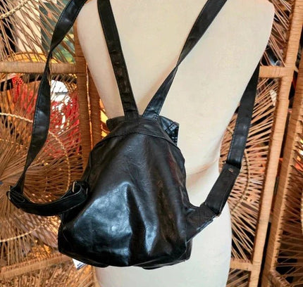 Vintage 80's Leather Backpack - Yatva