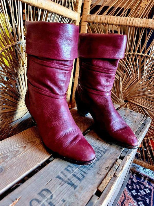 Vintage 80s Leather Boots - Yatva