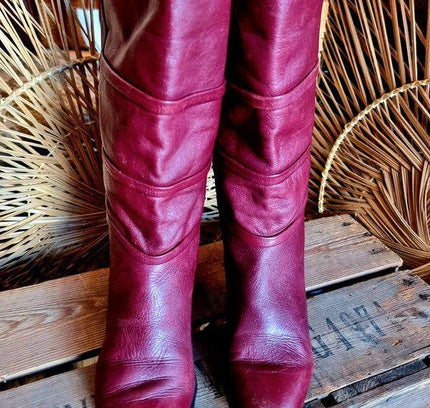 Vintage 80s Leather Boots - Yatva