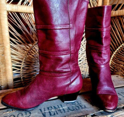 Vintage 80s Leather Boots - Yatva
