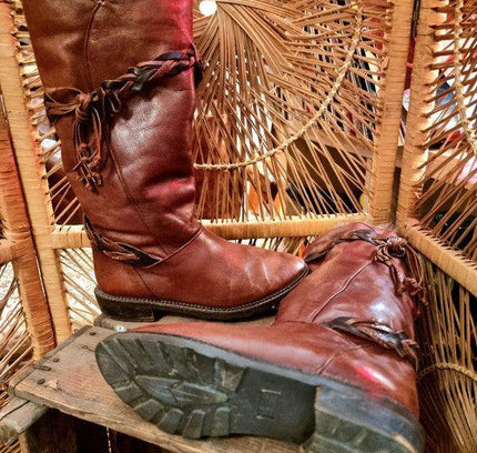Vintage 80s Leather Boots by Salgo - Yatva