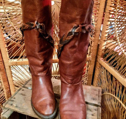 Vintage 80s Leather Boots by Salgo - Yatva