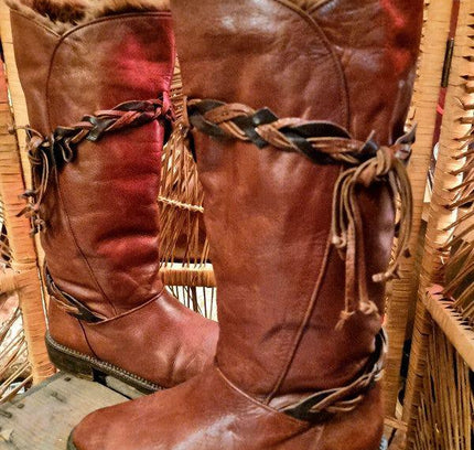 Vintage 80s Leather Boots by Salgo - Yatva