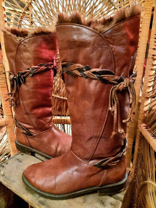 Vintage 80s Leather Boots by Salgo - Yatva