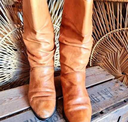 Vintage 80s Leather Boots - Made in Italy - Yatva