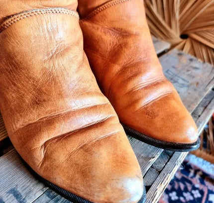 Vintage 80s Leather Boots - Made in Italy - Yatva