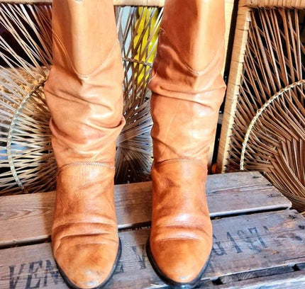 Vintage 80s Leather Boots - Made in Italy - Yatva