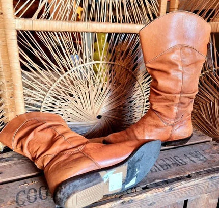 Vintage 80s Leather Boots - Made in Italy - Yatva