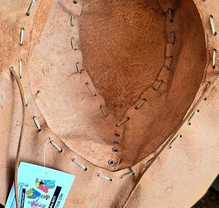 Vintage 80s Leather Cowboy Hat - Yatva