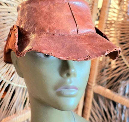 Vintage 80s Leather Cowboy Hat - Yatva