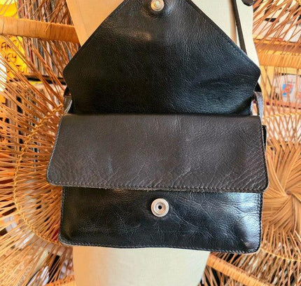 Vintage 80's Leather Envelope Shoulder Bag - Yatva