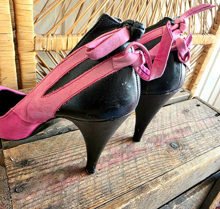 Vintage 80s Leather High Heels - Yatva