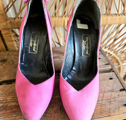 Vintage 80s Leather High Heels - Yatva