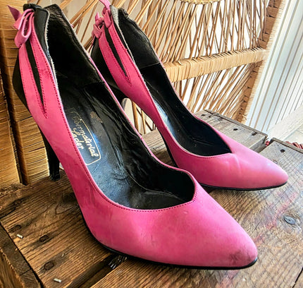 Vintage 80s Leather High Heels - Yatva