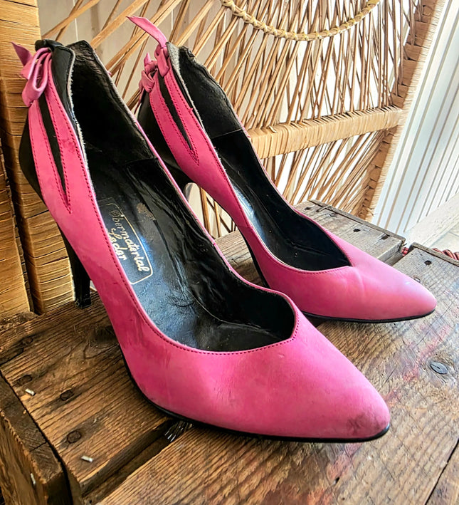 Vintage 80s Leather High Heels - Yatva