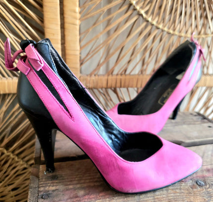 Vintage 80s Leather High Heels - Yatva