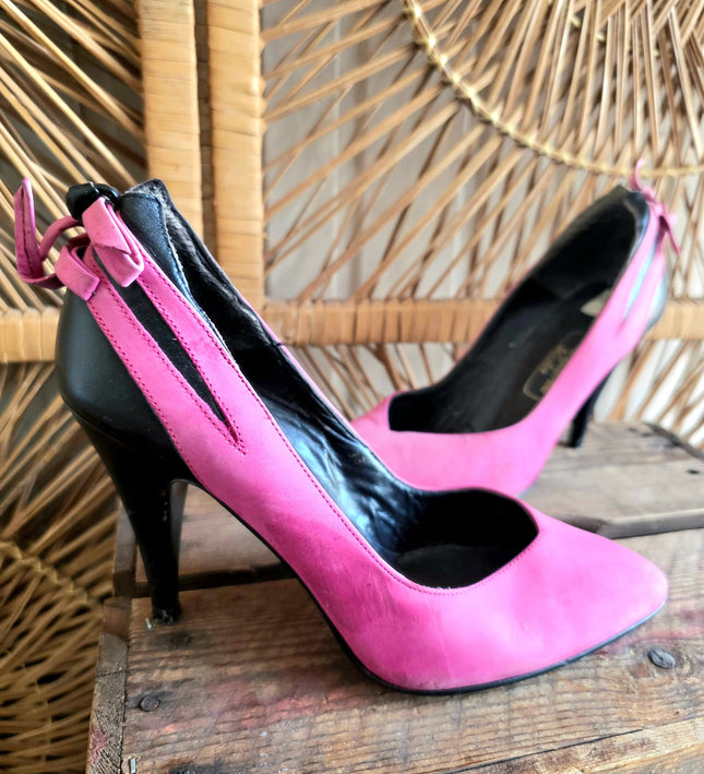 Vintage 80s Leather High Heels - Yatva