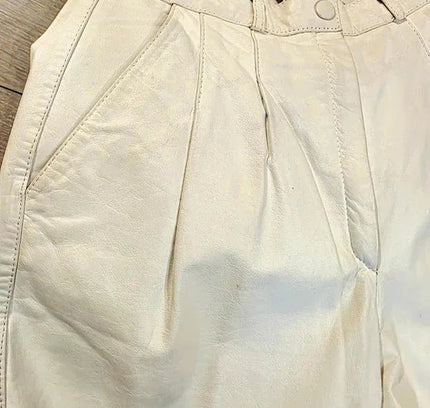 Vintage 80's Leather High Waisted Trousers - Yatva