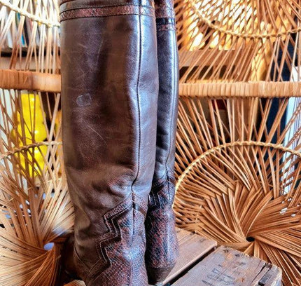 Vintage 80's Leather Patchwork Boots - Yatva