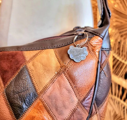 Vintage 80's Leather Patchwork Shoulder bag - Yatva