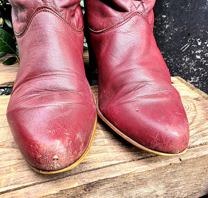 Vintage 80's Leather Pull Boots - Yatva