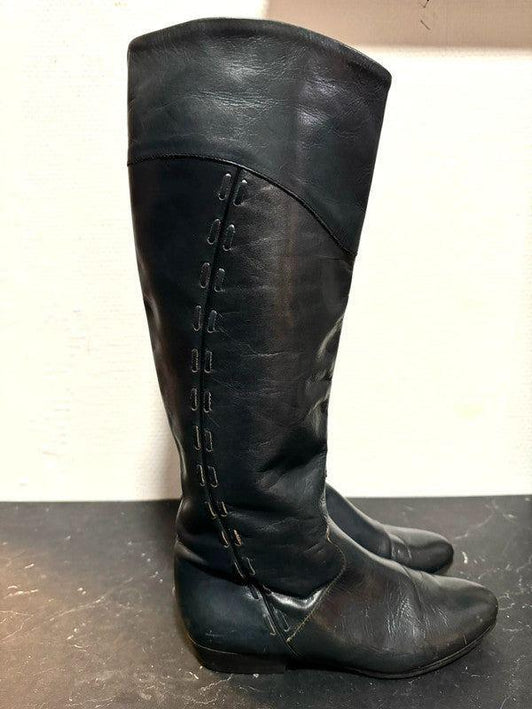 Vintage 80s Leather Pull up boots - Yatva