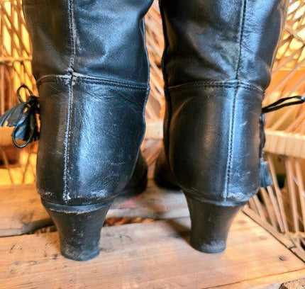 Vintage 80s Leather Pull up Boots - Yatva