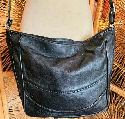 Vintage 80's Leather Shoulder Bag - Yatva