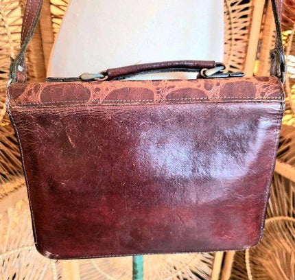 Vintage 80's Leather Shoulder Bag - Yatva