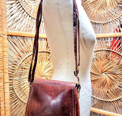 Vintage 80's Leather Shoulder Bag - Yatva