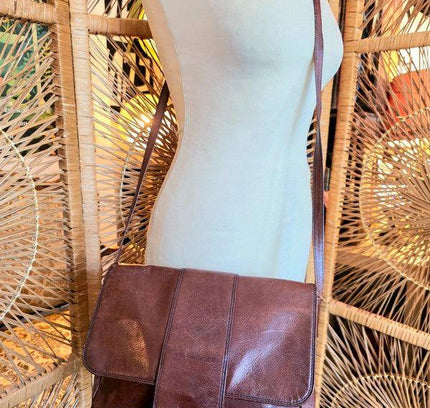 Vintage 80s Leather Shoulder Bag - Yatva