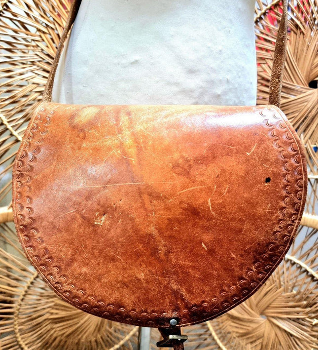 Vintage 80's Leather Shoulder bag - Yatva