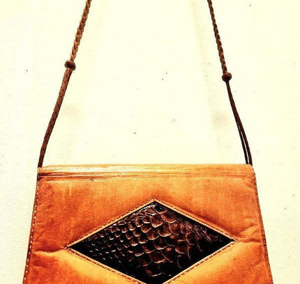 Vintage 80's Leather Shoulder Bag - Yatva