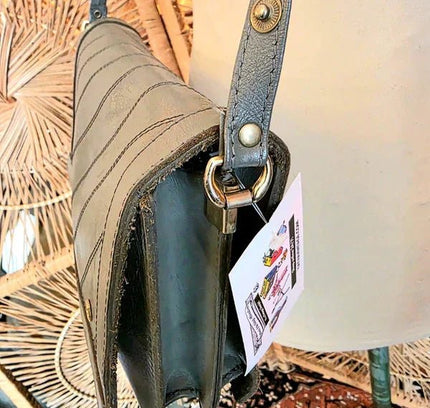 Vintage 80's Leather Shoulder Bag - Yatva