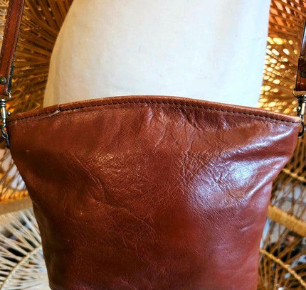 Vintage 80's Leather Shoulder Bag - Yatva