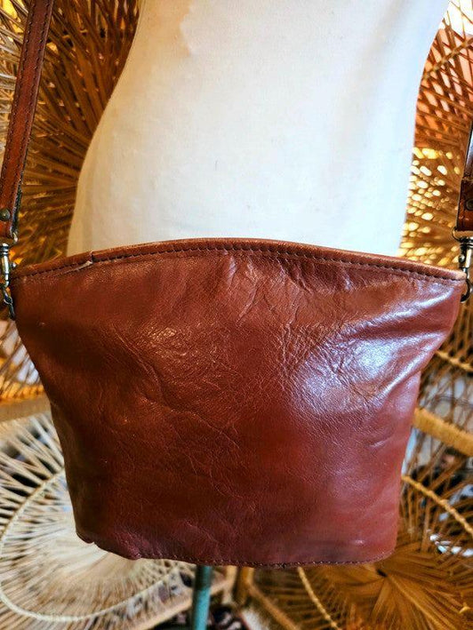 Vintage 80's Leather Shoulder Bag - Yatva