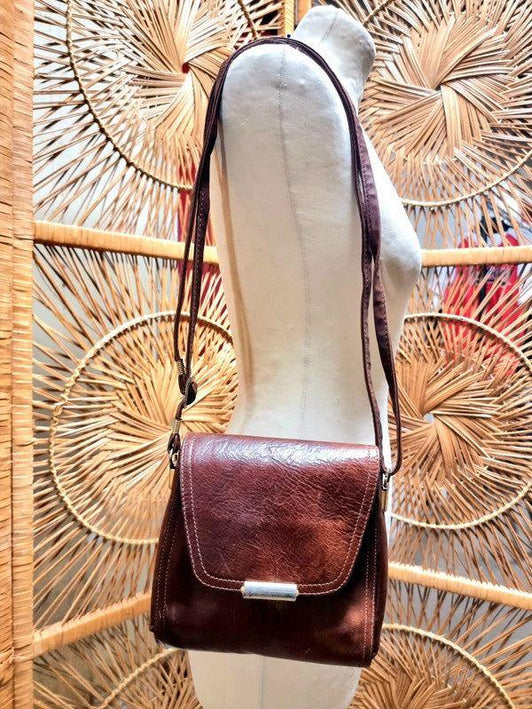 Vintage 80's Leather Shoulder Bag - Yatva