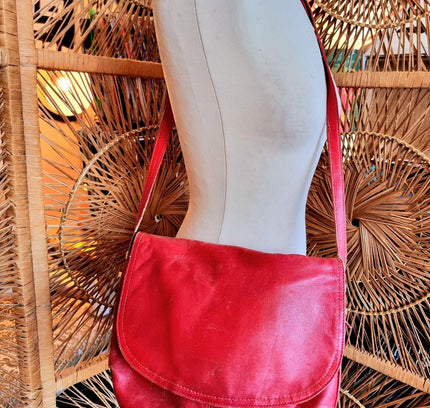 Vintage 80's Leather Shoulder Bag - Yatva