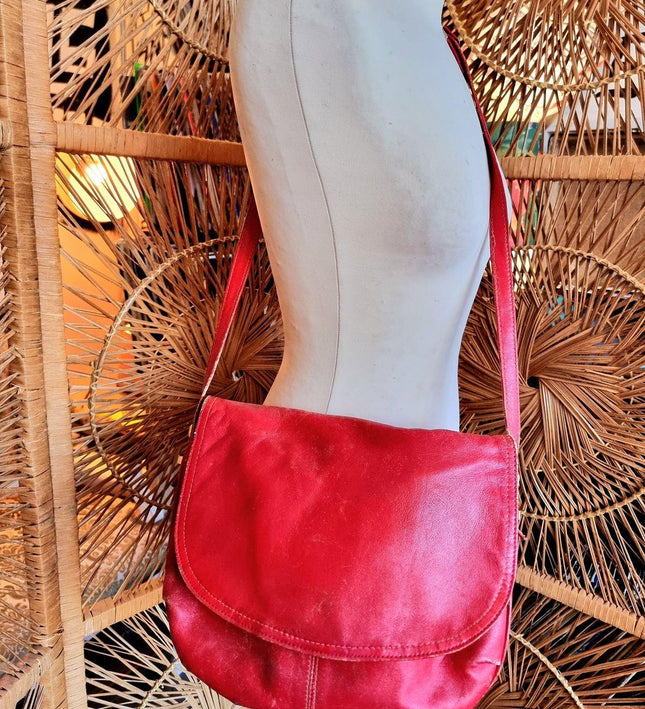 Vintage 80's Leather Shoulder Bag - Yatva