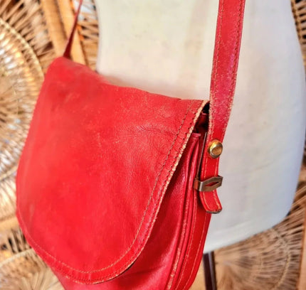 Vintage 80's Leather Shoulder Bag - Yatva