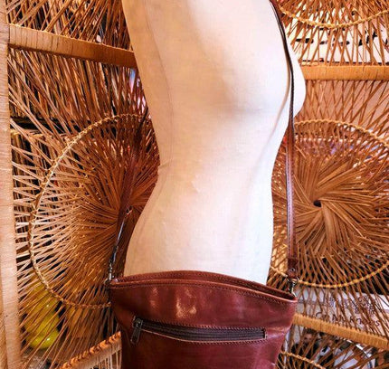 Vintage 80's Leather Shoulder Bag - Yatva