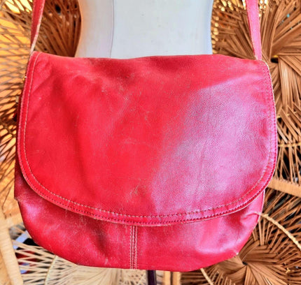 Vintage 80's Leather Shoulder Bag - Yatva