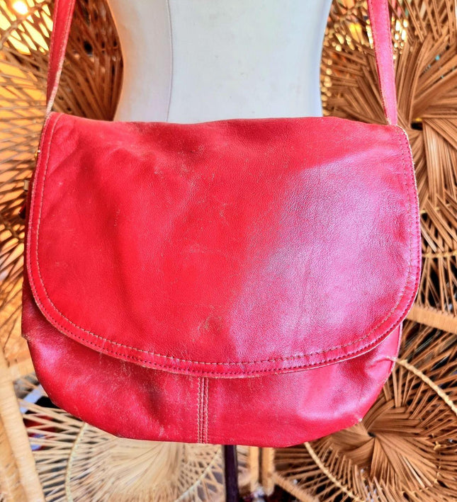 Vintage 80's Leather Shoulder Bag - Yatva